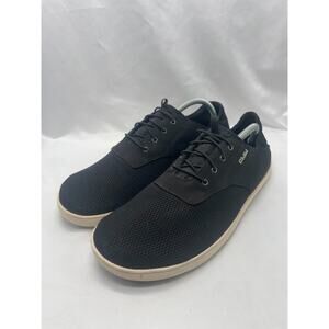 Olukai Men's Nohea Moku Mesh Black Slip Ons Boat Shoes Mens 11.5